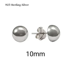 Best Pendientes Media Bola De Plata 10 Mm.