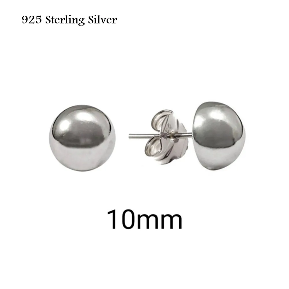 Best Pendientes Media Bola De Plata 10 Mm.