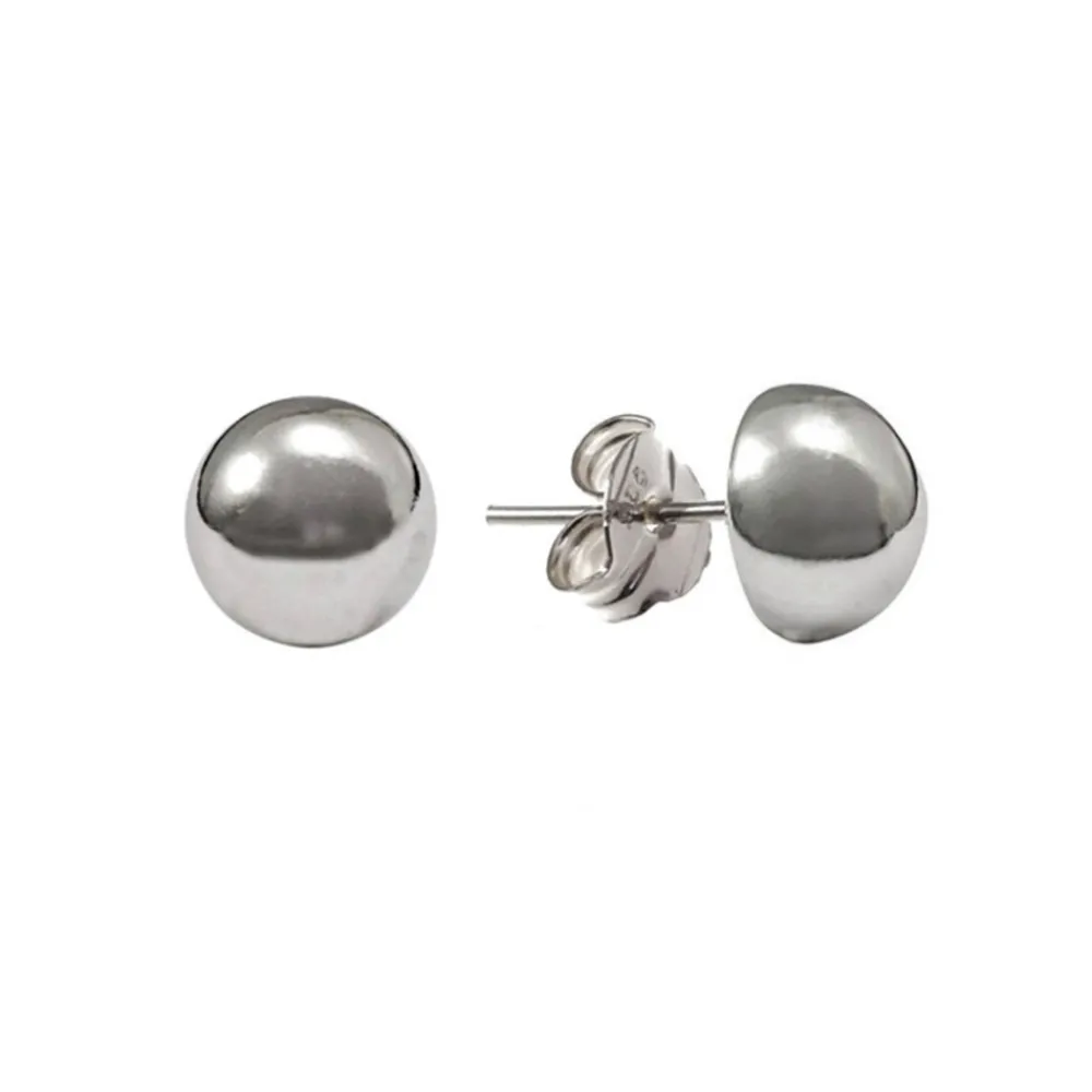 Best Pendientes Media Bola De Plata 10 Mm.