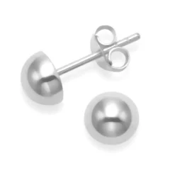 Outlet Pendientes Media Bola 8 Mm. De Plata De Ley
