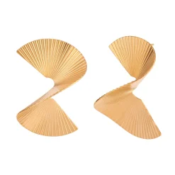 Discount Eriety Jewels Pendientes modernos mujer acero inoxidable - Diseño espiral con rayas