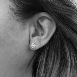 Discount Pendientes Perla Con Filo De Plata De Ley