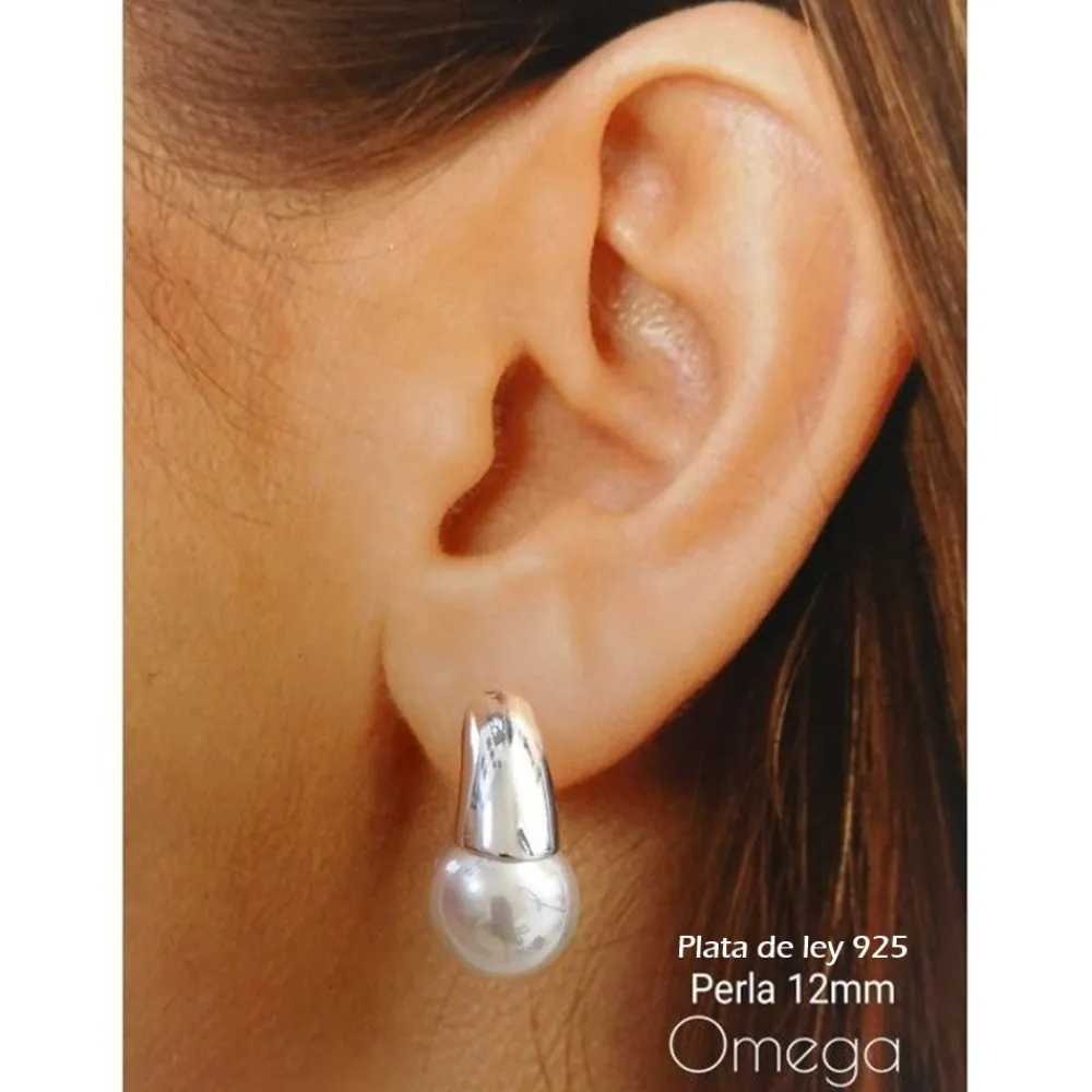 Best Pendientes Perlas Blancas 12 Mm. Y Plata De Ley