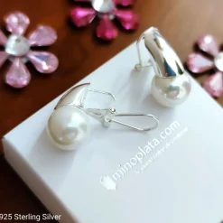 Best Pendientes Perlas Blancas 12 Mm. Y Plata De Ley