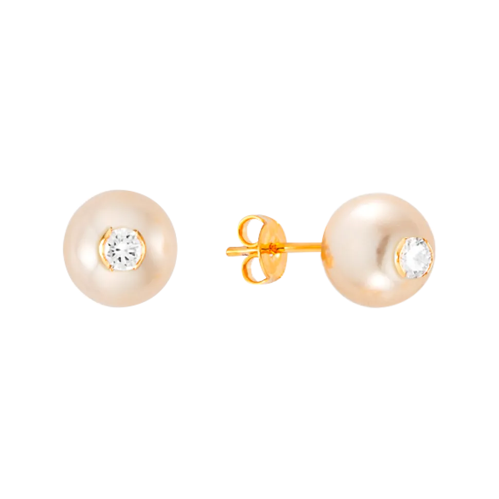 Pendientes Perlas Botón