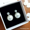Pendientes Perlas Japonesas En Plata De Ley 16 Mm.