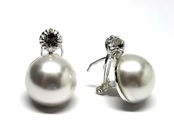 Pendientes Perlas Japonesas En Plata De Ley 16 Mm.