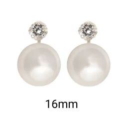 Pendientes Perlas Japonesas En Plata De Ley 16 Mm.