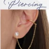 New Omar Joyas Rommy Pendientes Piercing Eslabones