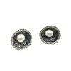 Pendientes Plata De Ley En Rutenio Negro Con Perlas Y Circonitas
