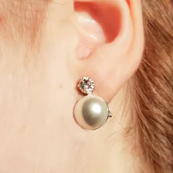 Pendientes Plata Japonesa Perla Blanca 12 Mm. Cierre Omega