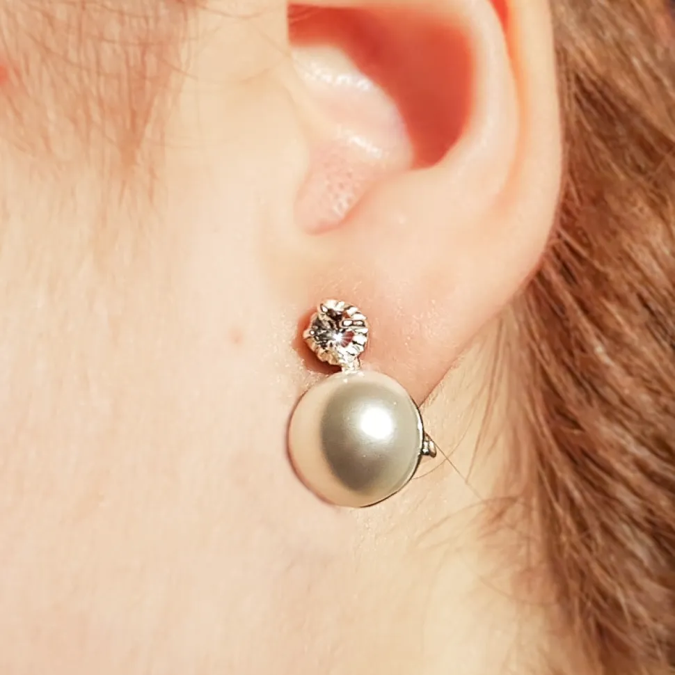 Pendientes Plata Japonesa Perla Blanca 12 Mm. Cierre Omega