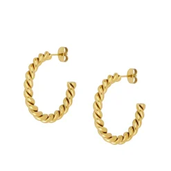 Pendientes semi aro de Acero disponible en acero y acero dorado