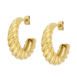 Pendientes Semi Aro disponible en acero y acero dorado