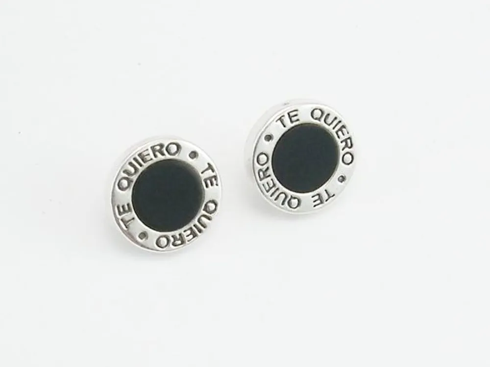 Sale Pendientes Te Quiero Negros En Plata De Ley