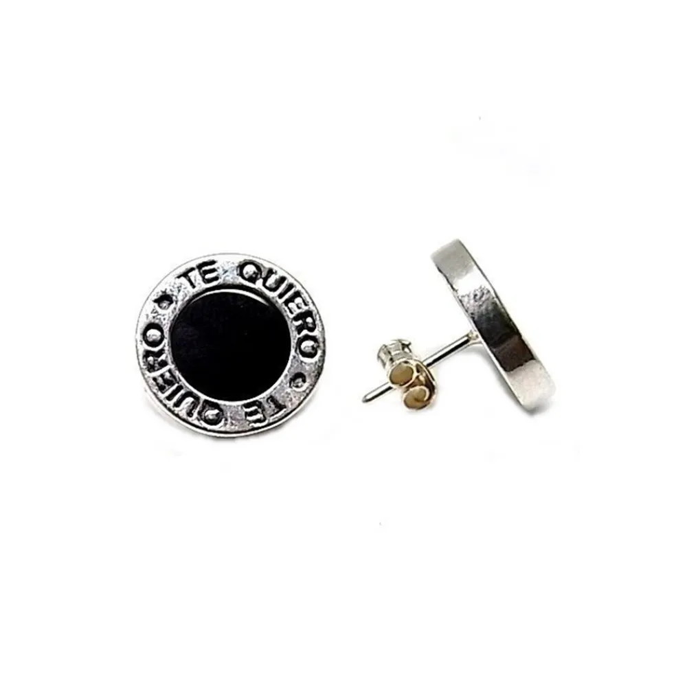 Sale Pendientes Te Quiero Negros En Plata De Ley