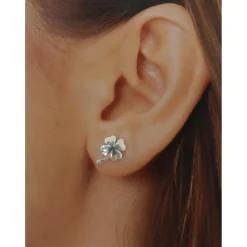 Pendientes Tréboles De Plata De Ley