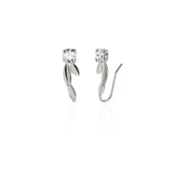 Pendientes Trepadores Ojha Victoria Cruz De Plata Y Swarovski