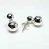 Pendientes Tu Y Yo De Plata De Ley 5 Y 7 Mm.