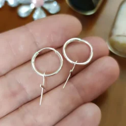 Clearance Pendientes Unisex De Aro Con Cruz Colgante De Plata 11 Mm.
