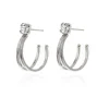 Pendientes Victoria Cruz Doble Aro De Plata Y Cristal Swarovski