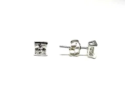 Pendientes 4X4 Cuadrados De Plata De Ley Con Circonitas