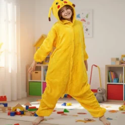 Pijama Mono Enterizo de Ratón Eléctrico Amarillo Infantil