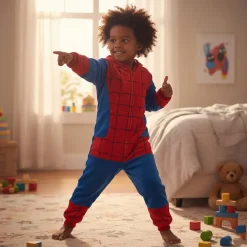 New Kebedo Moda Pijama Mono Enterizo de Superhéroe Araña Infantil