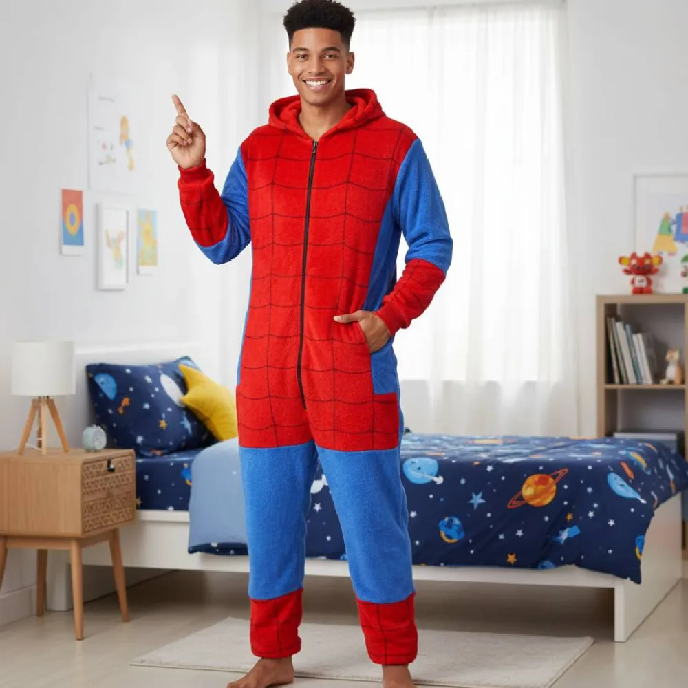 Best Kebedo Moda Pijama Mono Enterizo de Superhéroe Araña Adulto