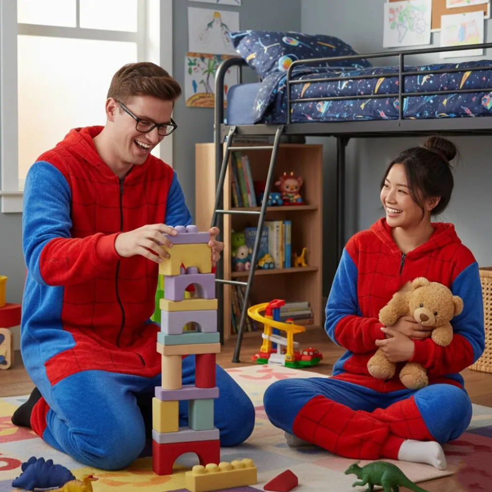Best Kebedo Moda Pijama Mono Enterizo de Superhéroe Araña Adulto