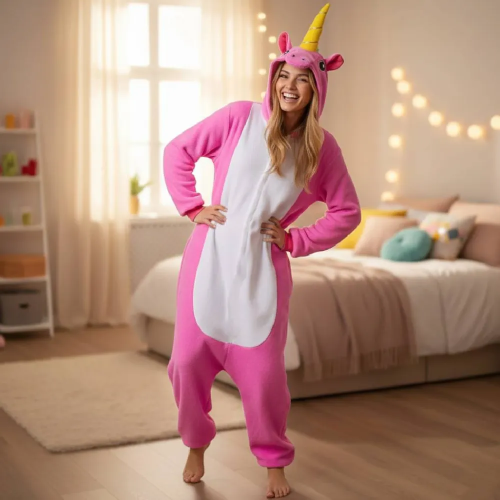 New Kebedo Moda Pijama Mono Enterizo Unicornio Rosa Mujer