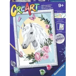 Clearance Ravensburger Pintar por números Retrato de Unicornio CreArt Serie D -