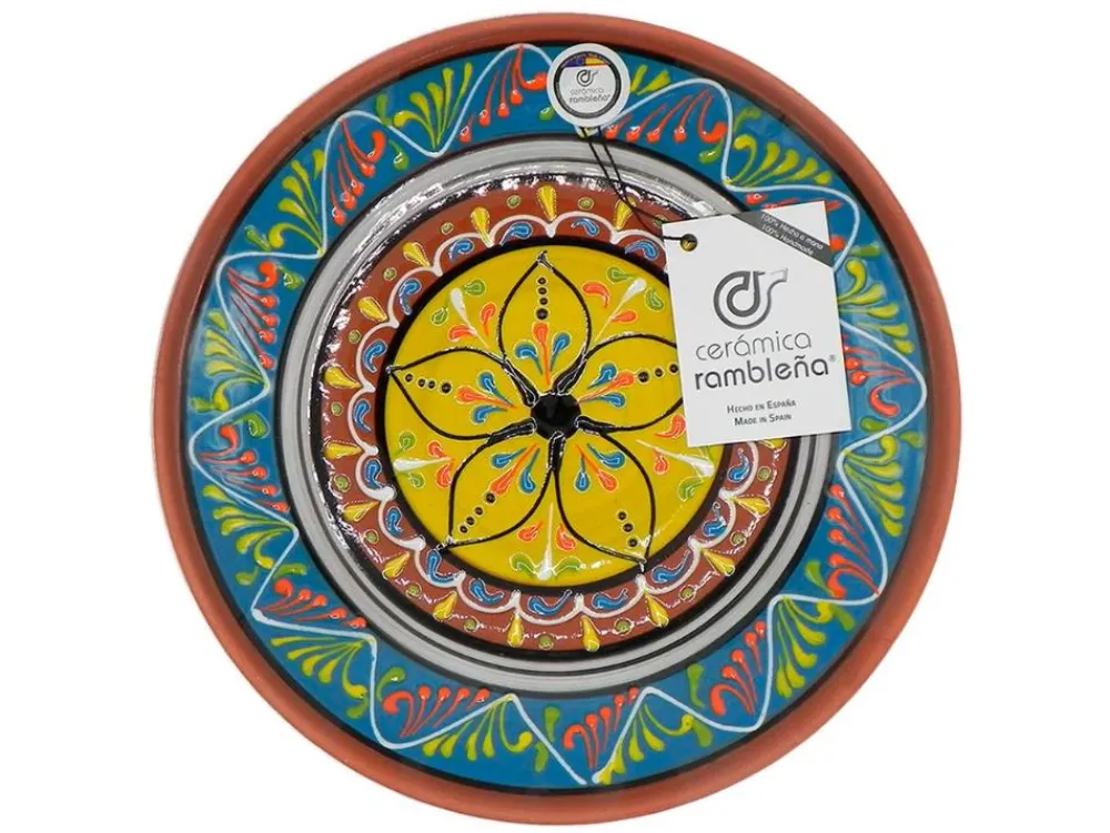 Outlet Cerámica Rambleña Plato decorativo - 21x21x4.5 cm - Plato pared Modelo 11|S