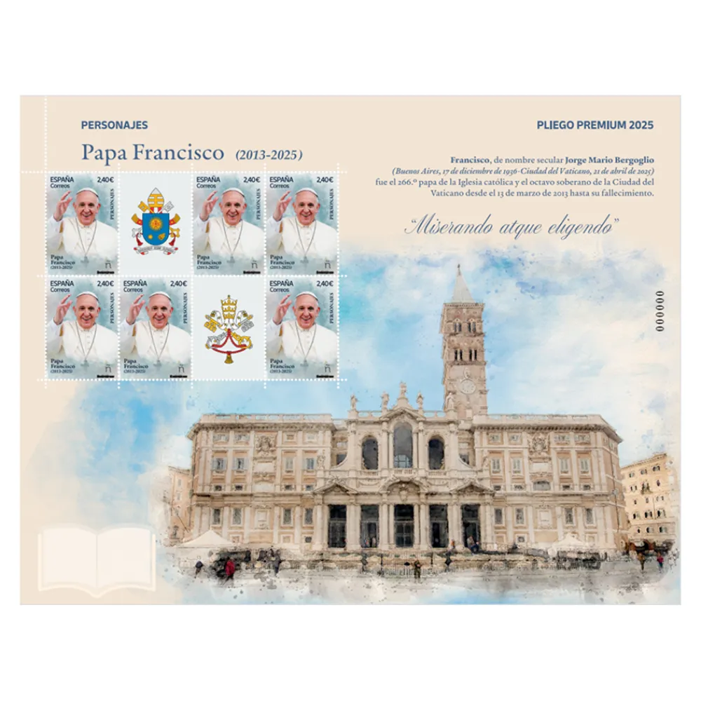 Online Pliego Premium Sello Papa Francisco | Serie Personajes