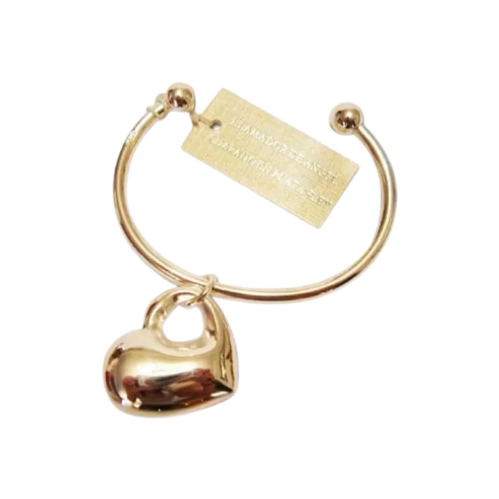 Best Creatulote Pulsera abierta con Llamador de Ángeles con forma de corazón y sonido armonioso bañada en Plata