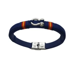 Sale PCMaes Pulsera Azul Cuerda Náutica biothane con grillete