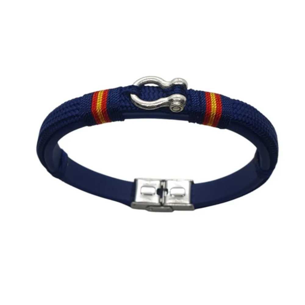 Sale PCMaes Pulsera Azul Cuerda Náutica biothane con grillete