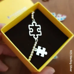 Pulsera Bolas Con Piezas De Puzzle En Plata De Ley