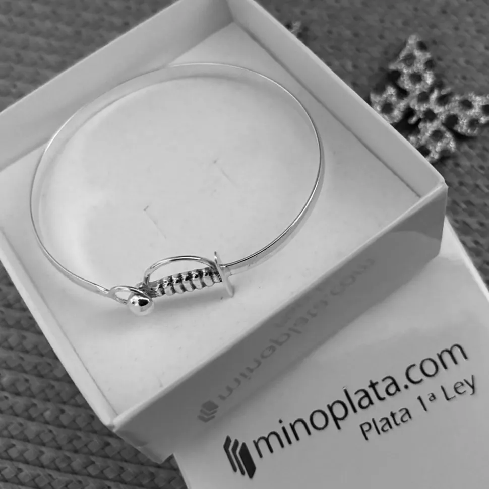 Pulsera Brazalete Estoque De Plata De Ley