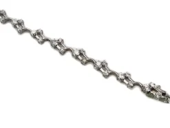 Pulsera Chica De Plata Rodiada Y Circonitas Blancas
