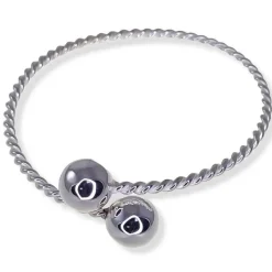 Pulsera Con Bolas De Plata De Ley Y Cuerpo Reliado