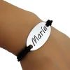Pulsera Con Nombre De Plata De Ley Y Cinta De Goma