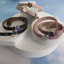 Pulsera cuero italiano con cuentas