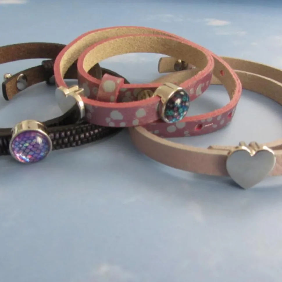 Pulsera cuero italiano con cuentas