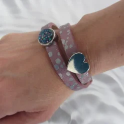 Pulsera cuero italiano con cuentas