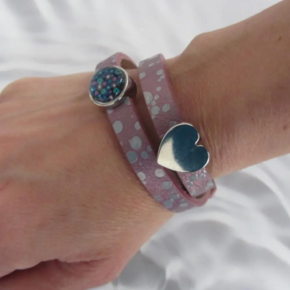 Pulsera cuero italiano con cuentas