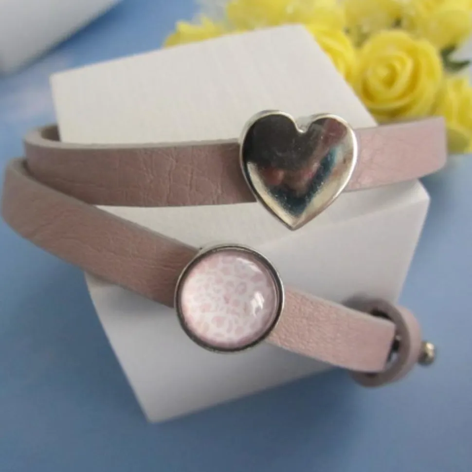 Pulsera cuero italiano con cuentas