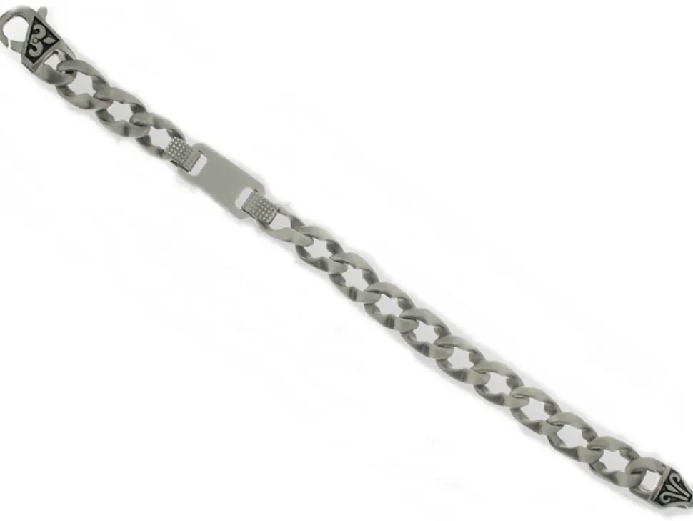 Sale Pulsera De Acero Eslabones Mate Y Brillo