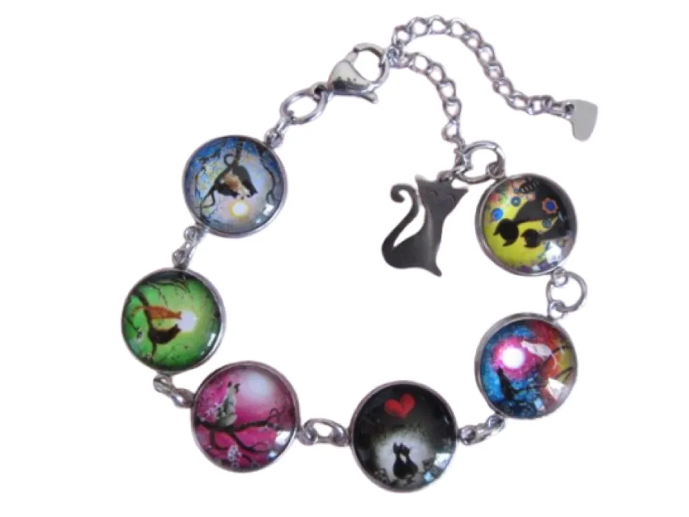 Clearance Che Carino Art Pulsera de acero inoxidable ''Gatos''