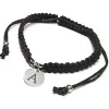 Pulsera De Algodón Trenzado Con Inicial De Plata